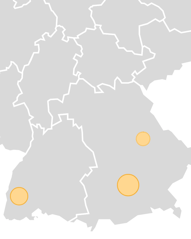 Deutschlandkarte mit unseren Standorten
